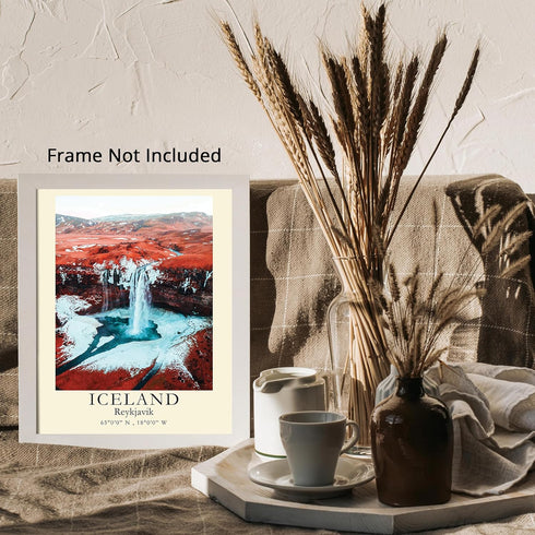 Posterizer 1 pcs-Iceland Reykjavik Landscape Travel Print-Adventure Wall Art-GIft for Men Women Teens-Decor for Home & Office- unframed wall art...