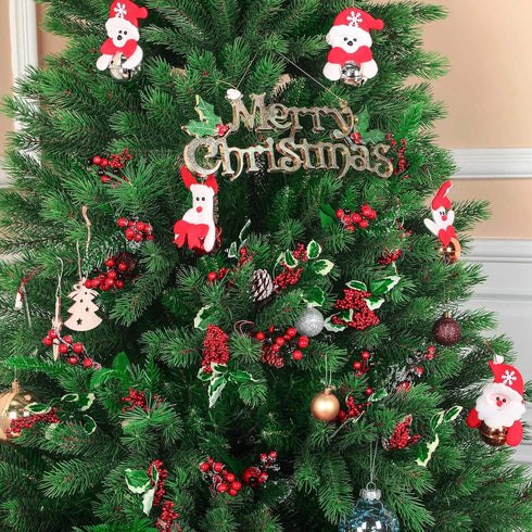 WILLBOND Artificial Christmas Tree Picks Red Berry Pine Picks Spray Berry Branches Holly Pine Flower Pick Berry Pinecones for Christmas Crafts Par...