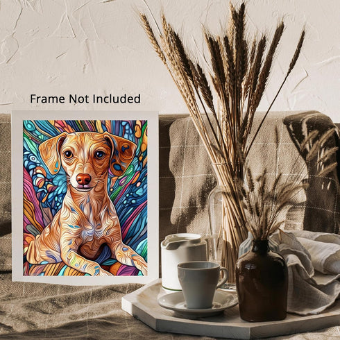 Posterizer 1 pcs-A pop art portrait of a dog-with a vibrant, abstract background -2-Art for Animal Lovers-Collectibles & Fine Art-Decor for Home &...