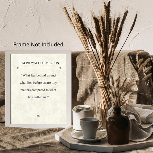 Posterizer 1 pcs-Ralph Waldo Emerson quote- What Lies Behind-Quotes and Poems-Motivational & Inspirational Art-Gift for Teachers-Decor for Home & ...