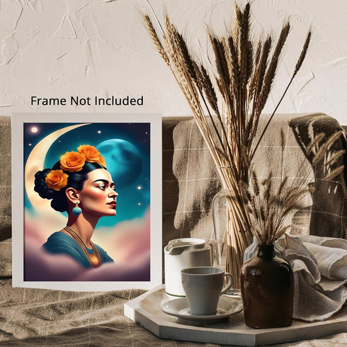 Posterizer 1 pcs- abstract Frida Kahlo inspied art-Famous Figures Art Collection-Fantasy & Fiction Art- Living Room Bedroom Decor- unframed wall a...