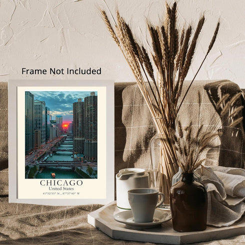 Posterizer 1 pcs-travel poster-Chicago-United Stated-Adventure Wall Art Gift for Men Women Entrepreneur Teens Decor for Home & Office- unframed ...