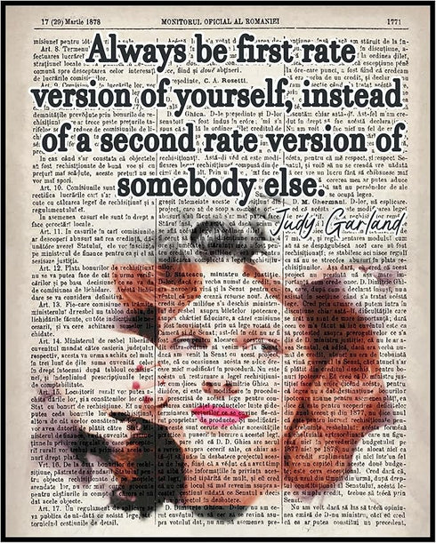 Posterizer 1 pcs-Judy Garland-For Wizard of Oz Fans-Be First Rate Version-Quotes-Motivational & Inspirational Art-Gift for movie lovers-Living Roo...