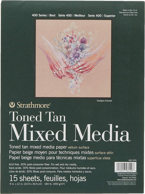 Strathmore Toned Mixed Media Paper Toned Tan 9"X12"-15 Sheets -62462209...