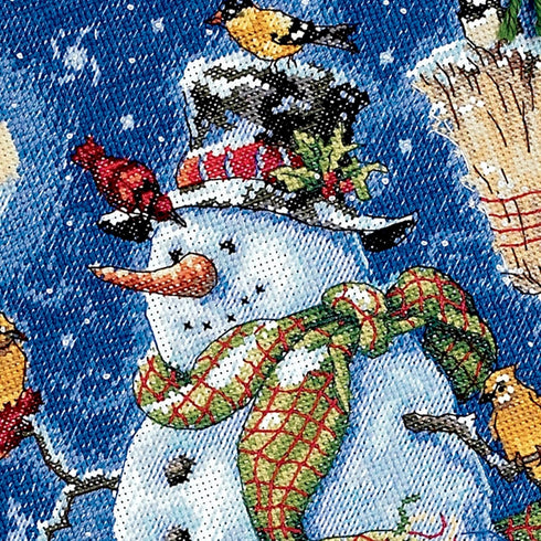 Dimensions Gold Collection Counted Cross Stitch 'Snowman & Friends' Personalized Christmas Stocking Kit, 18 Count White Aida, 16"...
