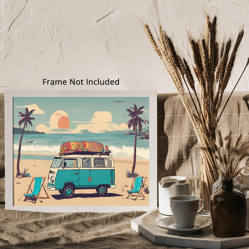Posterizer 1 pcs- boho funky retro beach poster 2-Fantasy & Fiction Art-Retro Art- Living Room Bedroom Decor- unframed wall art...
