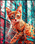 Posterizer 1 pcs-A pop art portrait of a cat-with a vibrant, abstract background-Art for Animal Lovers-Collectibles & Fine Art-Decor for Home & Of...