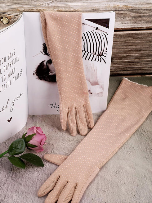 Women UV Protection Driving Gloves Breathable Sun Block Gloves for Summer Riding Supplies (Khaki)...