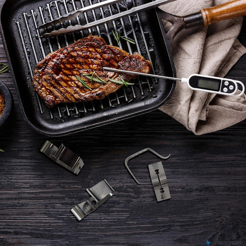 Temp Probe Clip 6 Pack - Four Holes Grill Temperature Probe Holder Clips for All Universal Probe, Work for Wireless Thermometer, Bluetooth, Grill ...