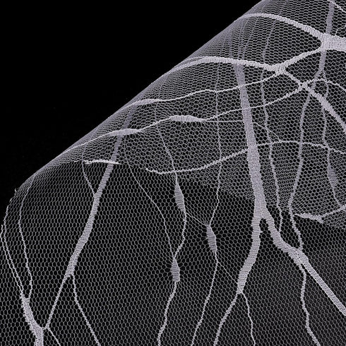 PATIKIL Flower Wrapping Mesh Paper, 15ft Floral Bouquet Craft Packaging Stripe Pattern Net Yarn for Wedding Party, White...