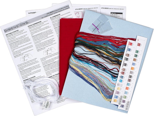 Dimensions 70-08995 Holiday Tradition DIY Personalizable Christmas Cross Stitch Stocking Kit, 16" L, 14 Count Light Blue Aida, Various...