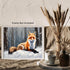 Posterizer 1 pcs-cute red fox in snowy nature in oil painting style-2-Art for Animal Lovers-Landscape & Nature Art-Decor for Home & Office- unfram...