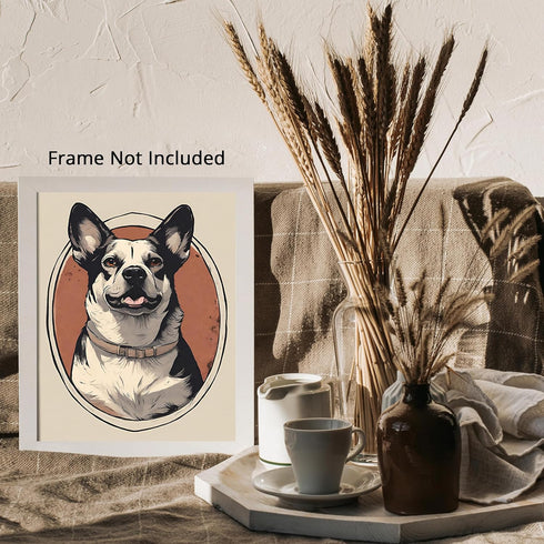 Posterizer 1 pcs- Beautiful black and white dog smiling-Art for Animal Lovers-Abstract & Modern Art- Gift for Men Women Entrepreneur Teens-Living ...