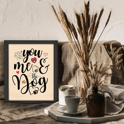 Posterizer 1 pcs-you, me and the dog-Art for Animal Lovers-Typography Art-Gift For Animal Lovers-Gift for Couples boyfriend girlfriend Husband Wif...