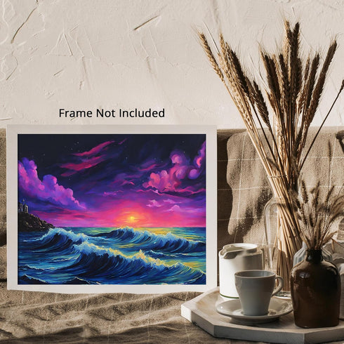 Posterizer 1 pcs- beach and the sea-abstract art 6-Landscape & Nature Art-Floral Botanical Art- Decor for Home & Office- unframed wall art...