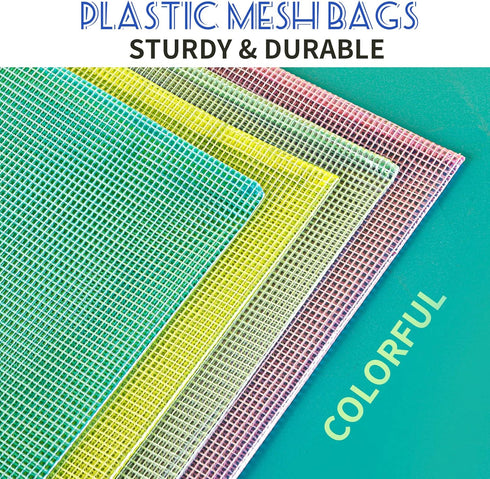 LEOBRO 4 Pack Mesh Zipper Pouch, 13.2"x 9.2" A4 Letter Size Mesh Bags with Zipper, Plastic Envelopes Zip File Document Bags, Storage Bags for Orga...