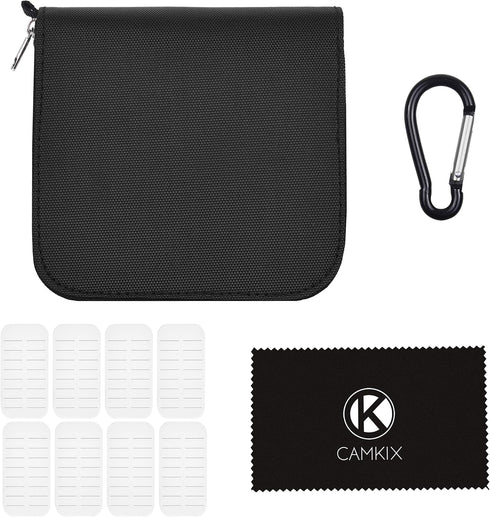 Memory Card Case - Fits up to 88x SD, SDHC, Micro SD, Mini SD and 4X CF - Holder with 88 Slots (8 Pages) - for Storage and Travel - Microfiber Cle...