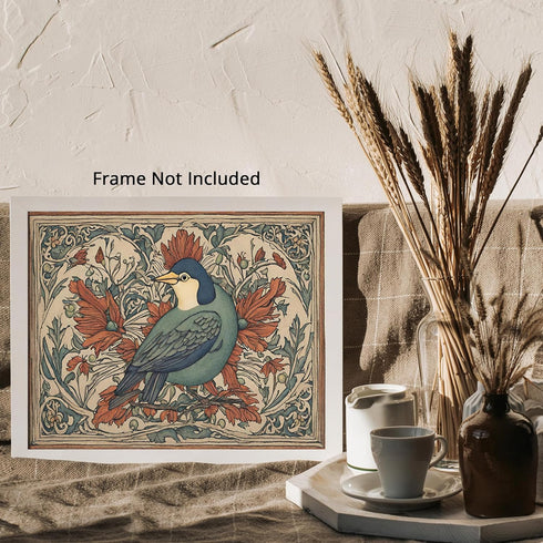 Posterizer 1 pcs- Blue bird on a twig with flowers-Art for Animal Lovers-Floral Botanical Art- Gift for Men Women Entrepreneur Teens-Living Room B...