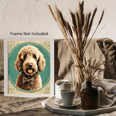 Posterizer 1 pcs-cute fluffy dog with chic background-Art for Animal Lovers-GIft for Men Women Teens-Decor for Home & Office- unframed wall art...