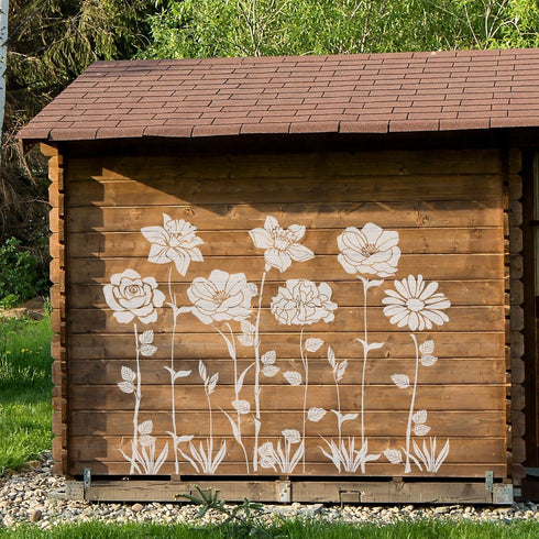 Flower Stencils for Painting - 10 Pcs Large Flower Stencils for Painting on Wall, Reusable Stencils Templates for Painting on Wood Wall Furniture,...