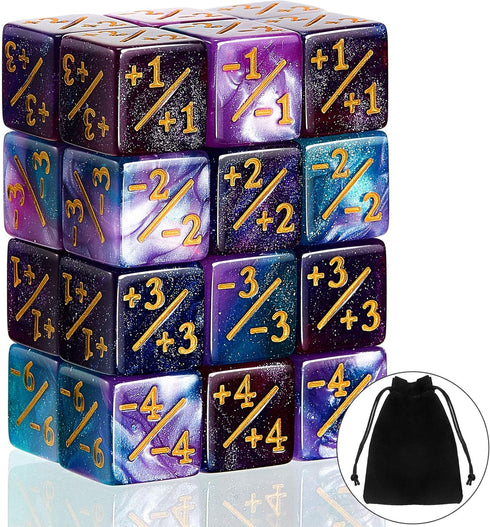 Sumind 24 Pieces MTG Dice Counters Token Dice Glitter D6 Dice Cube Loyalty Counter Dice Compatible with MTG, CCG, Card Gaming Accessory (Fresh Sty...