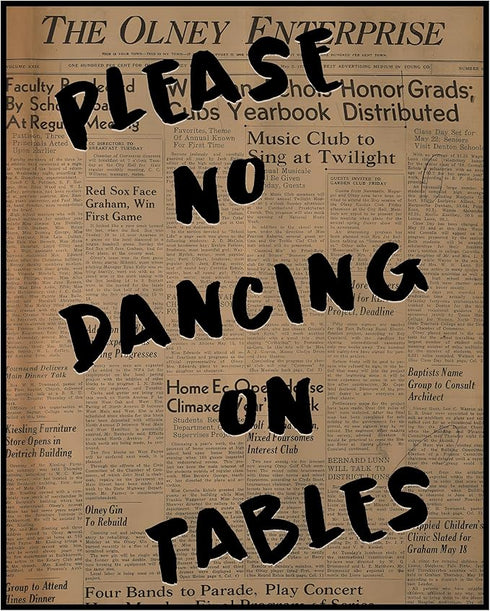 Posterizer 1 pcs-Retro Dictionary print-Please no dancing on tables-Quotes and Poems-Motivational & Inspirational Art-Decor for Home & Office- unf...