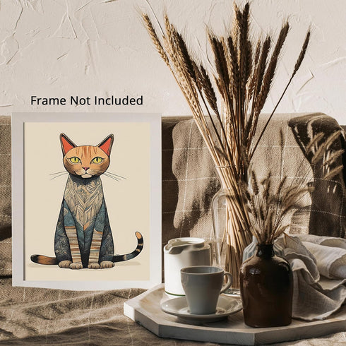 Posterizer 1 pcs- Abstract print of a cat with patterns on its skin-Art for Animal Lovers-Abstract & Modern Art- Gift for Men Women Teens-Decor f...