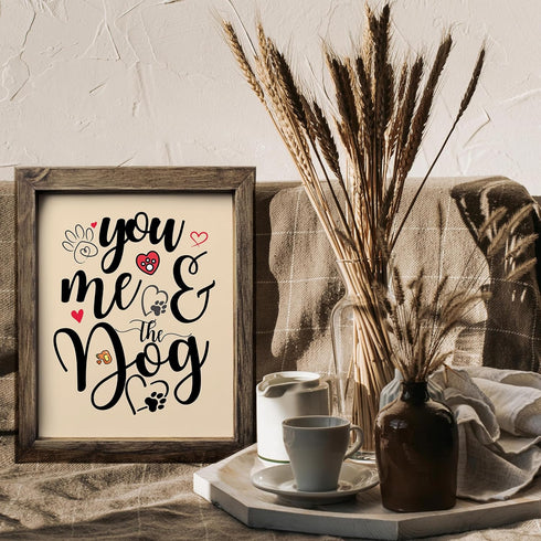 Posterizer 1 pcs-you, me and the dog-Art for Animal Lovers-Typography Art-Gift For Animal Lovers-Gift for Couples boyfriend girlfriend Husband Wif...