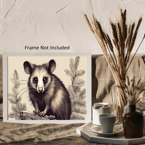 Posterizer 1 pcs- A possum standing on a tree print-Art for Animal Lovers- Gift for Men Women Entrepreneur Teens-Living Room Bedroom Decor- unfram...