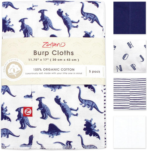 Zutano 5-Pack Organic Burp Cloths for Baby Girl & Boy, Large Cotton Burping Cloths for Babies | Absorbent Baby Spit-Up Rags | Gender Neutral Burp ...