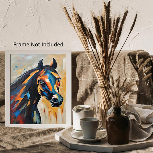 Posterizer 1 pcs- beautiful horse in oil painting style poster-Art for Animal Lovers-Abstract & Modern Art-Gift for Art Lovers-Living Room Bedroom...