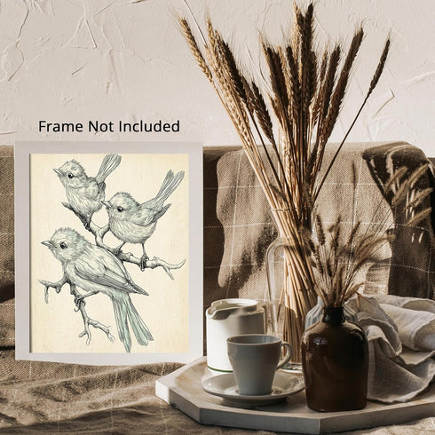Posterizer 1 pcs-cute little birds on a branch serene scene poster -4-Art for Animal Lovers Gift for Men Women Teens Decor for Home & Office- unfr...