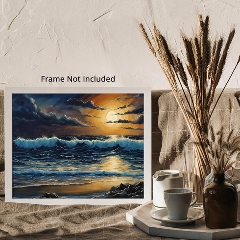 Posterizer 1 pcs- beach and the sea-abstract art 12-Landscape & Nature Art-Floral Botanical Art- Decor for Home & Office- unframed wall art...