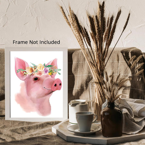 Posterizer 1 pcs-Rustic Farmhouse Cute Pig Piglet Picture-Art for Animal Lovers- Gift for Men Women Entrepreneur Teens-Decor for Home & Office- un...
