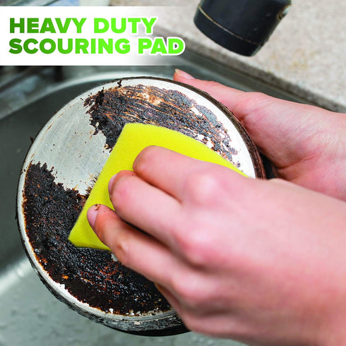 (6 Pack) Heavy Duty Scrub Sponges by SCRUBIT – Kitchen Dish, Sink and Bathroom Cleaning Scrubber Sponge - with Non-Smell Scouring Pad...