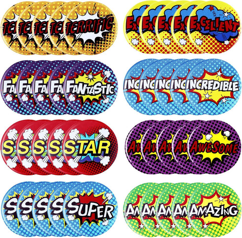 WILLBOND 96 Pieces Recognition Pins Mini Button Pins Button Badge Encouraging Recognition Buttons Positive Badges Hero Buttons for Party Supplies,...