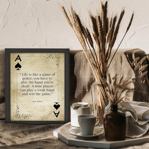 Posterizer 1 pcs-Life is Like a Game of Poker-Rick Warren-Quotes and Poems-Motivational & Inspirational Art-Living Room Bedroom Decor- UNFRAMED Wa...