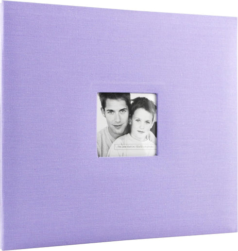 MCS Expandable 10-Page Fabric Scrapbook Album with Photo Opening Cover and 12 x 12 Inch Pages, 13.5 x 12.5 Inch, Lilac...