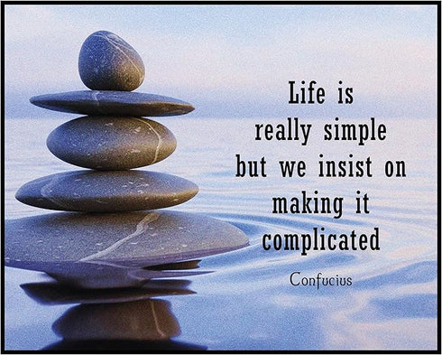 Posterizer 1 pcs-Life is Really Simple-Philosophy-Confucius-Quotes-Motivational & Inspirational Art-Gift For Buddhism Meditation philosophy Fans- ...