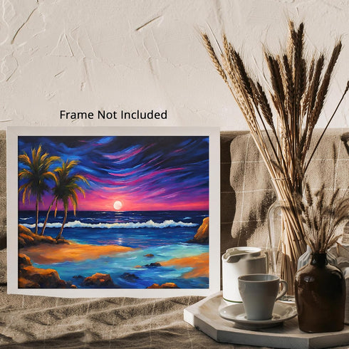 Posterizer 1 pcs- beach and the sea-abstract art 8-Landscape & Nature Art-Floral Botanical Art- Decor for Home & Office- unframed wall art...