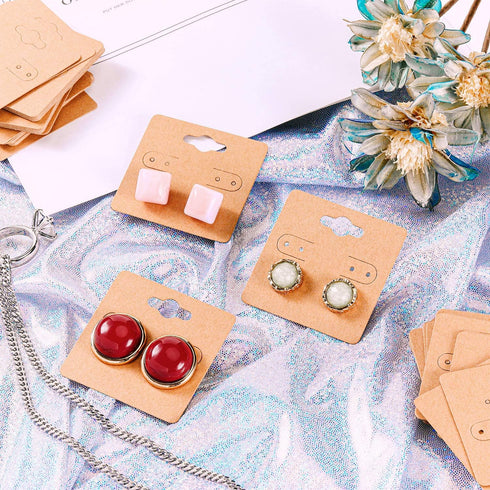 WILLBOND Earring Card Holder Jewelry Display Cards, Earring Backs and Self Sealing Bags Cellophane Bags for Earrings Necklace Jewelry Display (400...
