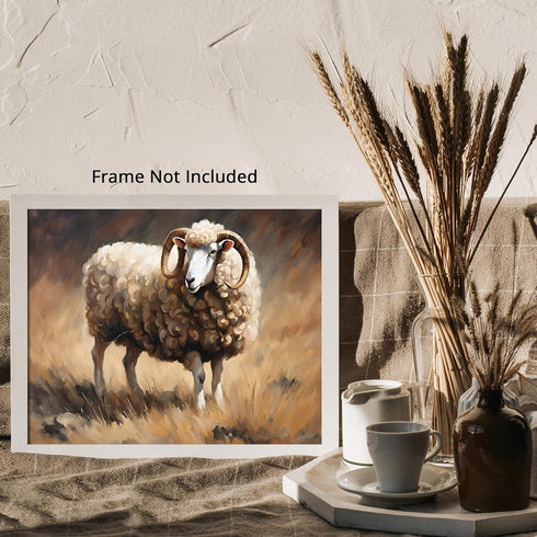 Posterizer 1 pcs- Beautiful white wild sheep-Art for Animal Lovers- Gift for Men Women Entrepreneur Teens-Living Room Bedroom Decor- unframed wall...
