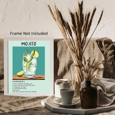 Posterizer 1 pcs-Mojito Cocktail-Alcohol Print-Kitchen & Bar Art Art Poster Print for Home, Office, Store, Bar- unframed wall art...