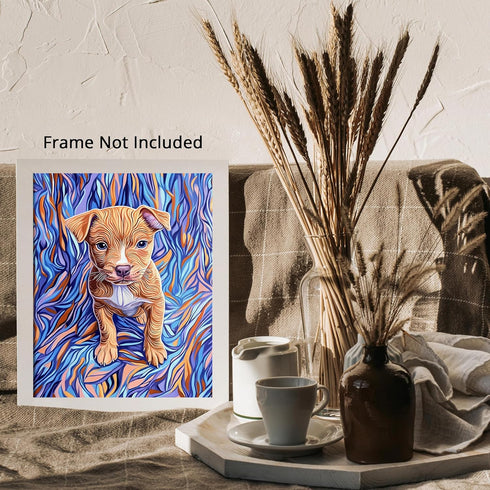 Posterizer 1 pcs-A pop art portrait of a dog-with a vibrant, abstract background -1-Art for Animal Lovers-Collectibles & Fine Art-Decor for Home &...