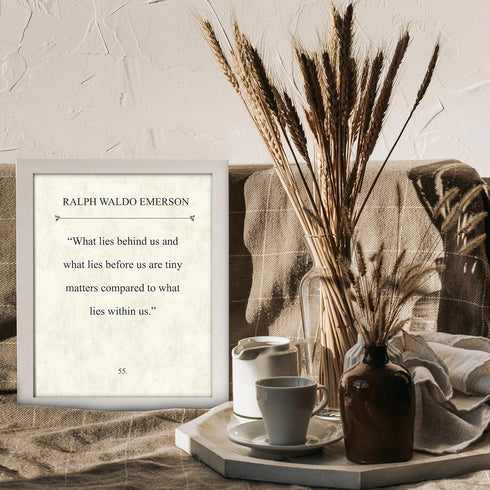 Posterizer 1 pcs-Ralph Waldo Emerson quote- What Lies Behind-Quotes and Poems-Motivational & Inspirational Art-Gift for Teachers-Decor for Home & ...