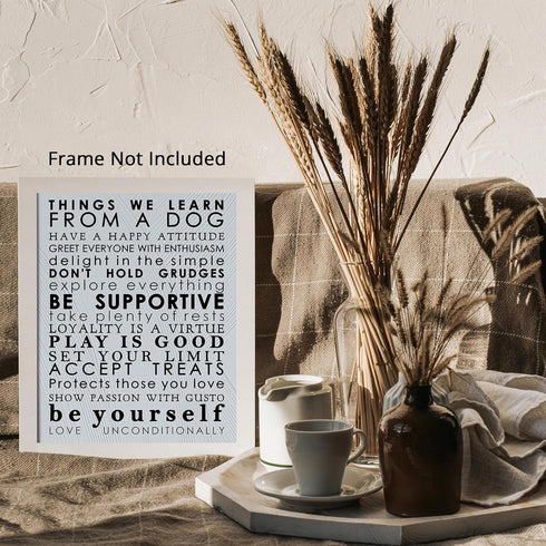 Posterizer 1 pcs-Things we learn from a dog-Art for Animal Lovers-Motivational & Inspirational Art-Decor for Home & Office- UNFRAMED Wall Art...
