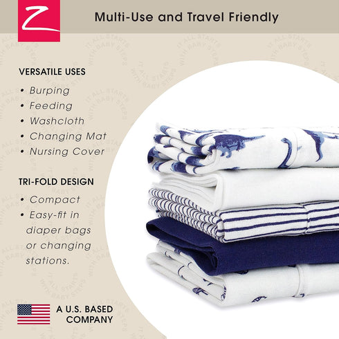 Zutano 5-Pack Organic Burp Cloths for Baby Girl & Boy, Large Cotton Burping Cloths for Babies | Absorbent Baby Spit-Up Rags | Gender Neutral Burp ...