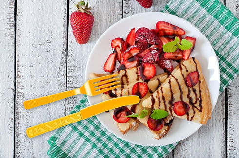 DecorRack Plastic Cutlery Set, Yellow Plastic Silverware Sets for Parties, 96 Piece Bulk Heavy Duty Plastic Utensils Set (Yellow, 96 Pieces)...