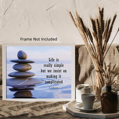 Posterizer 1 pcs-Life is Really Simple-Philosophy-Confucius-Quotes-Motivational & Inspirational Art-Gift For Buddhism Meditation philosophy Fans- ...