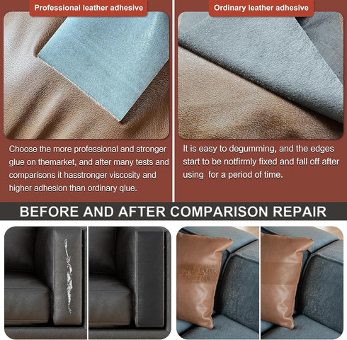 Leather Repair Patch Tape Kit, Self Adhesive Leather Repair for Furniture, Couch, Sofa, Car Seats,Office Chair,Vinyl Repair Kit.4.8inx60in,Black...